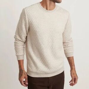 Marine Layer Corbet Men's Quilted Crewneck Sweater - Cream S